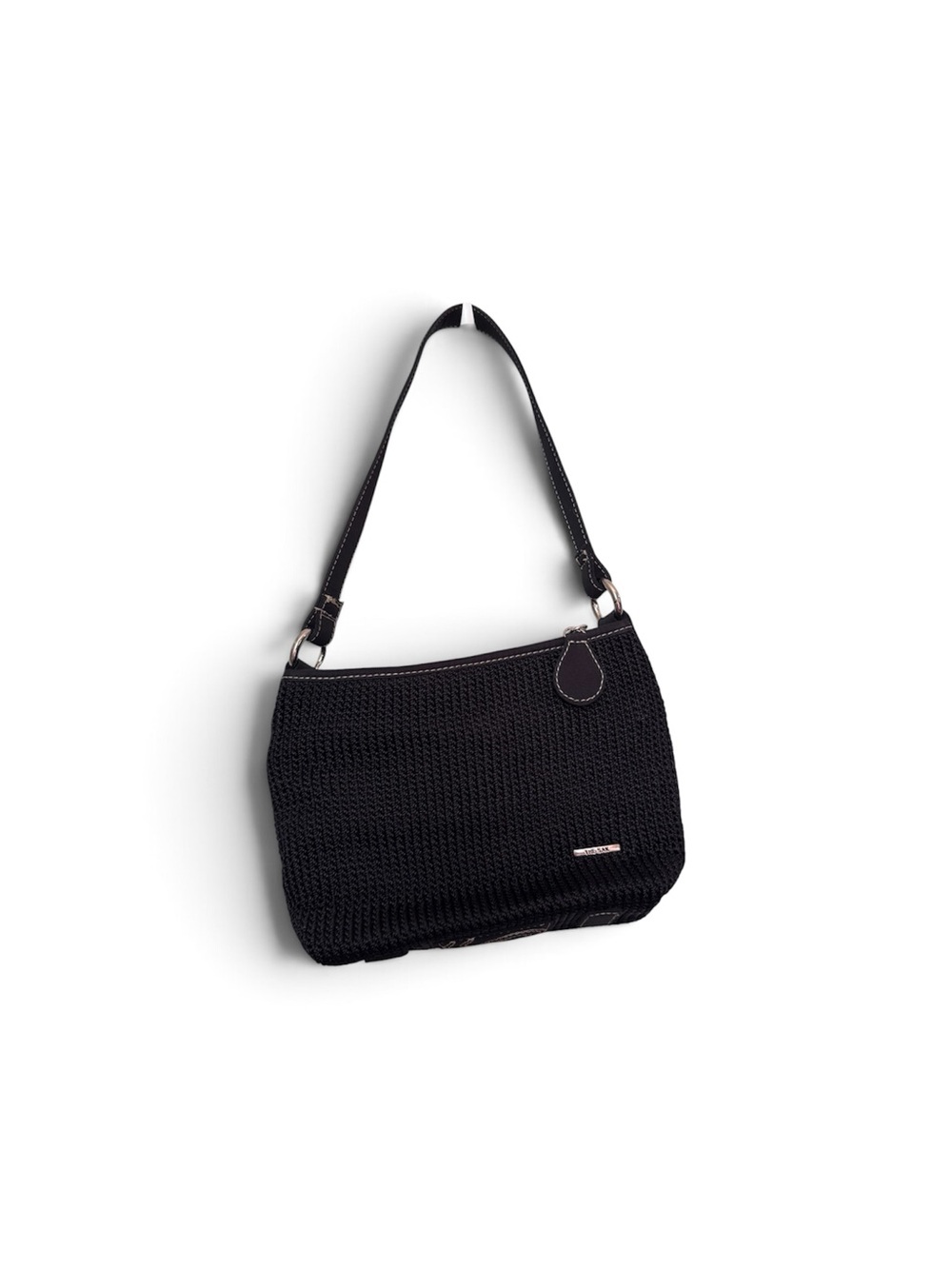 The Sak Black Woven Mini Shoulder Bag